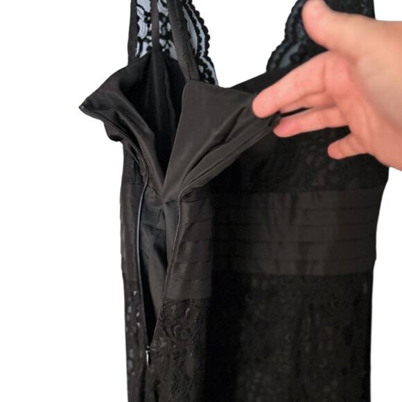 Anthropologie Odille Black Lace Slip Dress Women's 8 Vintage-Inspired Whimsigoth - Picture 4 of 6